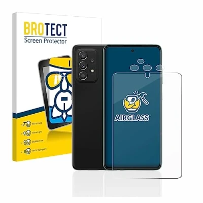 Abbildung von BROTECT Schutzglas für Samsung Galaxy A52s 5G (Display+Kamera) Schutzfolie Panzer Folie Glas [Extrem Kratzfest 9H, Anti Fingerprint,