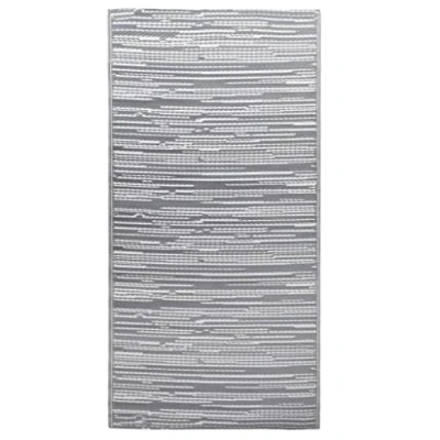 Abbildung von vidaXL Outdoor Teppich Zweischichtiger Jacquard Terrassenteppich Außenteppich Küchenteppich Indoor Terrasse Balkon Flur Küche Bad Grau 190x290cm PP