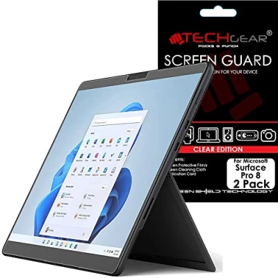 Abbildung von TECHGEAR [2 Stück Schutzfolie für Surface Pro 8 (13 Zoll) Ultra Klare Kompatibel mit Microsoft