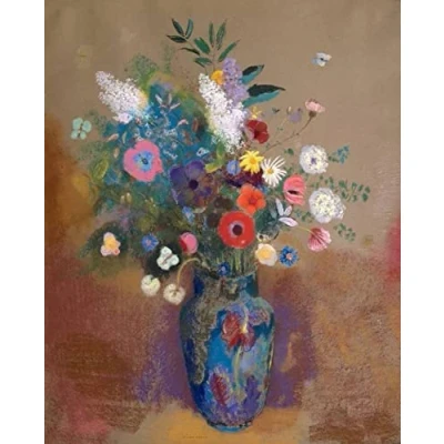 Abbildung von 5D DIY Diamond Painting Kits Odilon Redon Blumenstrauß Kreuzstich Mosaik Stickerei Strass Vollrunder Bohrer Manuelles Hobby Wohnkultur 40x50cm