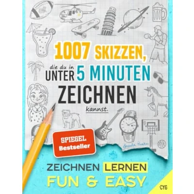 Abbildung von zeichnen Lernen Fun &amp; Easy: 1007 Skizzen, die du in unter 5 Minuten kannst (in drei Schwierigkeitsstufen; für Kinder und Erwachsene)