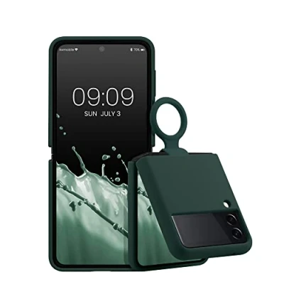 Abbildung von kwmobile Flip Soft Case kompatibel mit Samsung Galaxy Z 3 5G Silikon Hülle für Foldable Handy Handyhülle in Moosgrün