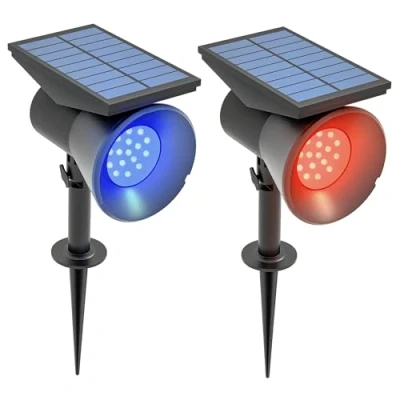 Abbildung von Outsunny LED Solarleuchte Solarlampen, 2 Stück Solarleuchten mit Beleuchtung, Wasserdicht, fest integriert, Farbwechsler, für Garten, Balkon, Terrasse, Schwarz