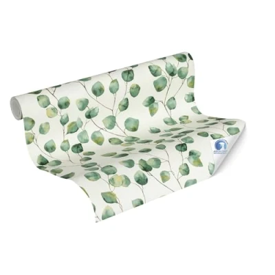 Abbildung von living walls Vliestapete &quot;DesignDrop vorgeleimte Tapete Floral Mustertapete Weiß Grün&quot;, matt, florale vorgekleistert für Schlafzimmer Wohnzimmer Flur