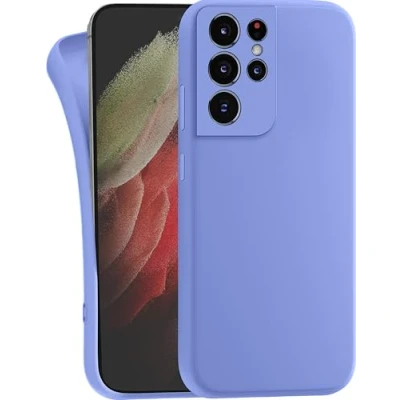 Abbildung von MyGadget Hülle für Samsung Galaxy S21 Ultra robuste Silikon Schutzhülle TPU Case Slim Silikonhülle Back Cover Kratzfest Handyhülle Matt Blau