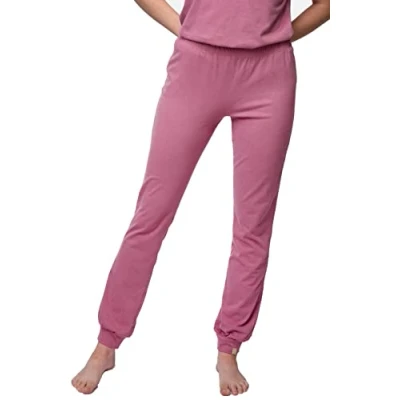 Abbildung von greenjama Damen Jersey Hose, GOTS Zertifiziert Pyjamaunterteil, Grape, 36