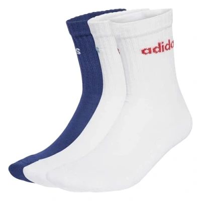 Abbildung von adidas Unisex Socken für Erwachsene, lineare Crew Socken, gepolstert, 3 Paar, Größe 23,5