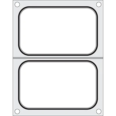 Abbildung von HENDI Matrize für Versiegelungsmaschine 330005, Schwarze Silikondichtung, geeignet 2 Behälter von z.B. 178x113mm, Aluminium