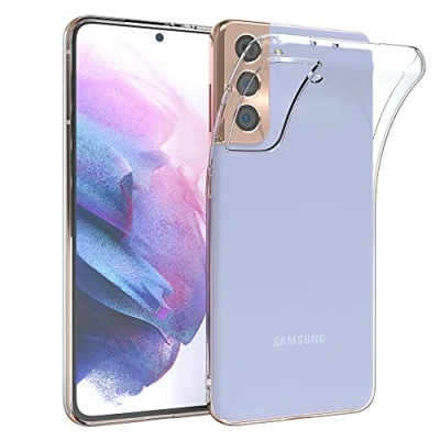 Abbildung von EAZY CASE Hülle kompatibel mit Samsung Galaxy S21 5G Schutzhülle Silikon, Ultra dünn, Slimcover, Handyhülle, Silikonhülle, Backcover, Durchsichtig, Klar Transparent