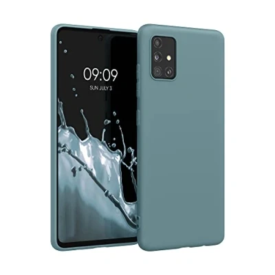 Abbildung von kwmobile Hülle kompatibel mit Samsung Galaxy A51 weiches TPU Silikon Case Cover geeignet für kabelloses Laden Antique Stone