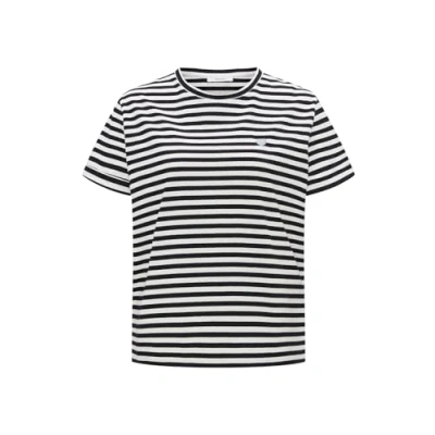 Abbildung von Opus Kurzarm SERZ Stripe Tshirt print, Damen, Größe: 40, Black