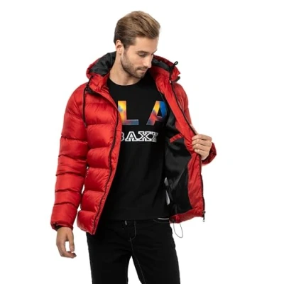 Abbildung von Cipo &amp; Baxx Herren Jacke Steppjacke Kapuzenjacke Basic CM224 Rot XL