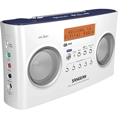 Abbildung von Sangean DPR 26BT tragbares DAB+ Digitalradio (UKW Tuner, Bluetooth, AUX In) weiß