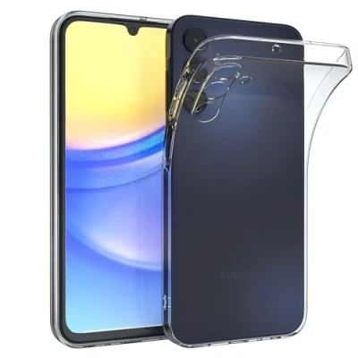 Abbildung von EAZY CASE Hülle kompatibel mit Samsung Galaxy A15 Slimcover Clear Schutzhülle Silikon, Ultra dünn, Slimcover, Handyhülle, Silikonhülle, Backcover, Durchsichtig, Klar Transparent