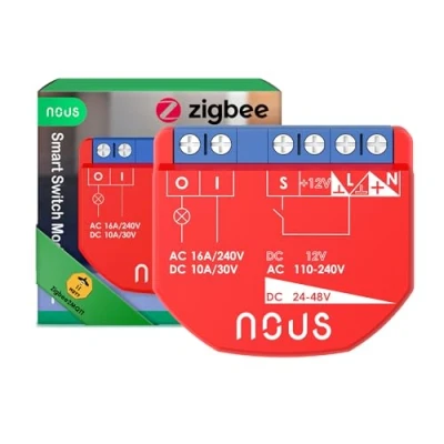 Abbildung von NOUS ZigBee Smart Switch Module mit Leistungsmessung, 1 Kanal, AC 16A/DC 10A, Trockenkontakte, 3.0 Hub erforderlich, Kompatibel Alexa, Zigbee2MQTT, Google Assistant, Home Tuya