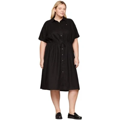 Abbildung von Tommy Hilfiger Curve Shirt Dress Blusenkleid, Damen, Größe: 48, Black