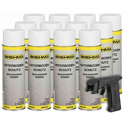 Abbildung von BREHMA 12x Unterbodenschutz Steinschlagschutz Spray schwarz 500ml UBS mit Spraydosenhandgriff