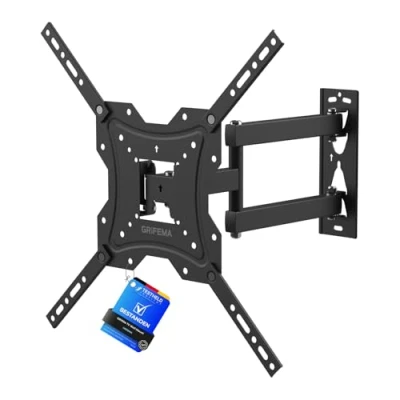 Abbildung von GRIFEMA TV Wandhalterung für 26 55 Zoll Bildschirme, Schwenkbare Neigbare und Ausziehbar Mount LED, LCD, OLED, 4K Fernseher, Universal Halterung bis zu 30kg max. VESA 400 x mm