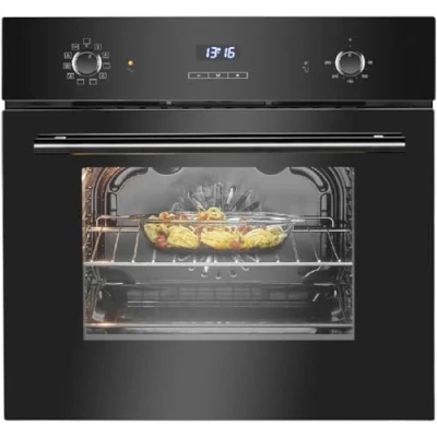 Abbildung von Bomann Einbaubackofen mit Grill, Heißluft &amp; Ober /Unterhitze Backofen 56L Ofen 50C 250C Bereich Touch Control Oven 9 Funktionen aushängbarer Tür EBO 7911 schwarz