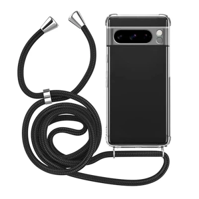 Abbildung von MyGadget Handykette für Google Pixel 8 Pro Hülle mit Band Handyhülle Handyband zum Umhängen Kordel Schnur Case Schutzhülle Schwarz