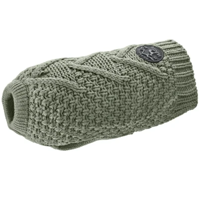 Abbildung von HUNTER Hundepullover MALMÖ, Farbe: Khaki, klassisches Zopfstrick Muster, wärmend und bequem, elastisch für optimalen Sitz, reflektierend mehr Sichtbarkeit, waschbar bei 30C, Größe: 50