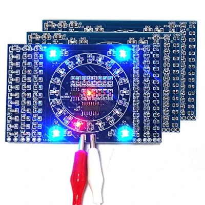 Abbildung von Kyrio 3 STÜCKE Elektronische DIY Kit SMD Rotierenden Blinkende LED Komponenten Lötpraxis Bord Fähigkeiten Circuit Training Suite
