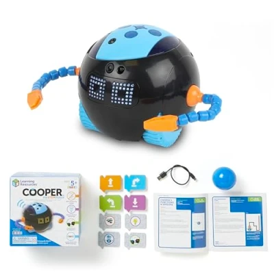 Abbildung von Learning Resources Cooper Der STEM Roboter Einzeln LER3119, Ab 5 Jahren, Programmieren Lernen Ohne Bildschirm, Mint Spielzeug, Wiederaufladbar, Ideal Für Grundschule &amp; Zuhause