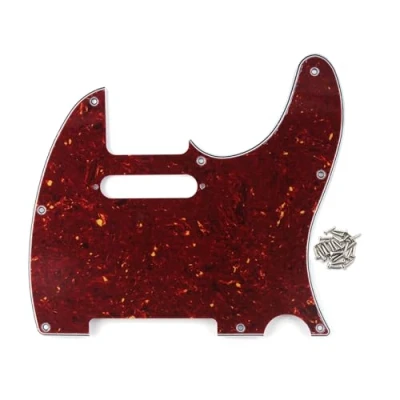 Abbildung von FLEOR 8 Loch 4 lagig Rote Schildpatt Shell TL Pickguard Single Coil Neck Hole Schnittschutzplatte mit Befestigungsschrauben für den Austausch von US/Mexiko Standard TE Plate