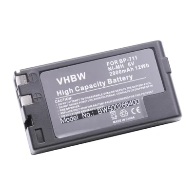 Abbildung von vhbw 1x Akku kompatibel mit Canon E 09, 07, 200, 20, 230, 210, 250, 30, A 2, 10 Videokamera Camcorder (2000 mAh, 6 V, NiMH)