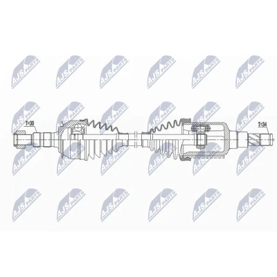Abbildung von NTY NPW DW 037 Antriebswelle Vorderachse links 640 86 CHEVROLET: Orlando