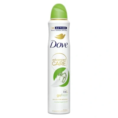 Abbildung von Dove Advanced Care Go Fresh Gurke &amp; Grüner Tee Duft mit dreifacher Feuchtigkeitstechnologie Anti Transpirant Deodorant Spray Aerosol für 72 Stunden Schutz 200 ml