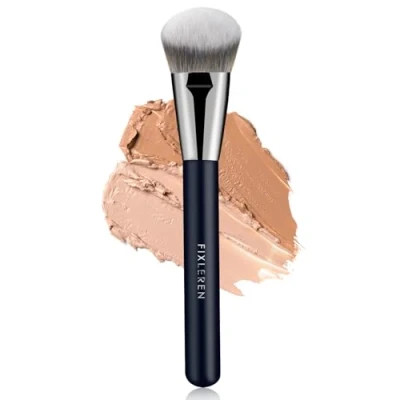Abbildung von Fixleren Foundation Pinsel,Make up Pinsel,Angewinkelter Kontur Pinsel, Synthetischer Concealer Pinsel zum Mischen, Festlegen und Auftragen von flüssigen, Cremes Puder Kosmetika.