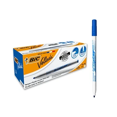 Abbildung von BIC Velleda 1721 Ketone Whiteboard Marker (runde Spitze, 1,5 mm) Packung à 24 Stück Blau