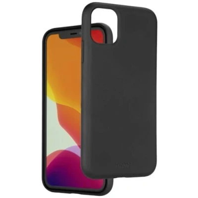 Abbildung von Hama Hülle für iPhone 11 (Handyhülle, stoßfest, Kratzfest, Elegante Schutzhülle Rückseite, weich, Slim, softe Oberfläche, Wireless Charging kompatibel) schwarz