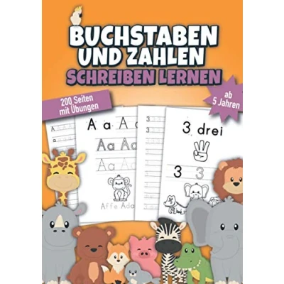 Abbildung von Buchstaben und Zahlen schreiben lernen ab 5 Jahren: Vorschule Übungshefte Junge Mädchen, Vorschulblock Kindergartenblock zum ABC lernen; ... für Kindergarten, Grundschule)