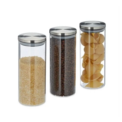 Abbildung von relaxdays Vorratsglas 3er Set 1,5 Liter, Glas
