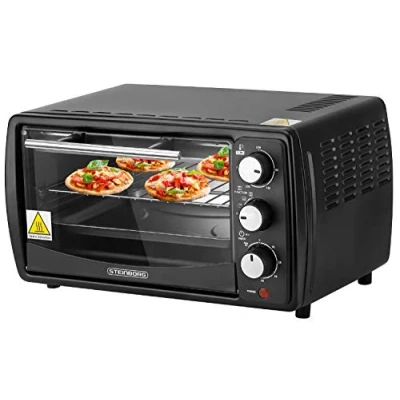 Abbildung von STEINBORG Minibackofen SB 3005s, 13 Liter, Großes Sichtfenster, Hitzebeständiges Gehäuse, 1200 Watt
