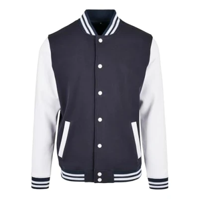 Abbildung von Build Your Brand Herren BB004 Basic College Jacket Jacke, Navy/White, M