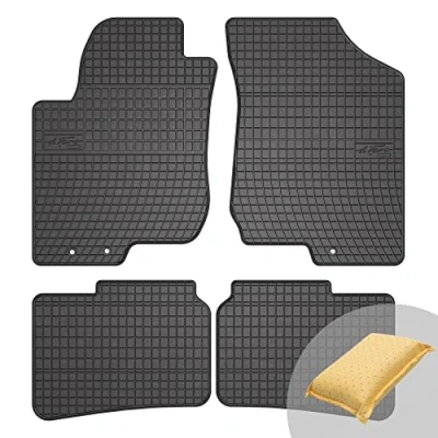 Abbildung von FROGUM EL Toro Gummimatten Ganzjähriges Set von Autofussmatte Auto Fußmatten für Hyundai i30 I 2007 2012 Beständiges Gummi Material 1,5cm Schutzkante