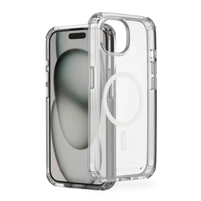 Abbildung von Hama Handyhülle „Extreme Protect“ für iPhone 15 und MagSafe (D3O Bumper, stoßfest, sturzsicher, bruchsicher, durchsichtige Hülle ohne Vergilben, magnetisches Case induktives Laden)
