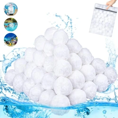 Abbildung von VAZILLIO Filterballs 800g Pool Filterbälle ersetzen 28.6 kg Filtersand für sandfilteranlagen, Schwimmbad, Filterpumpe, Aquarium Sandfilter (800G)