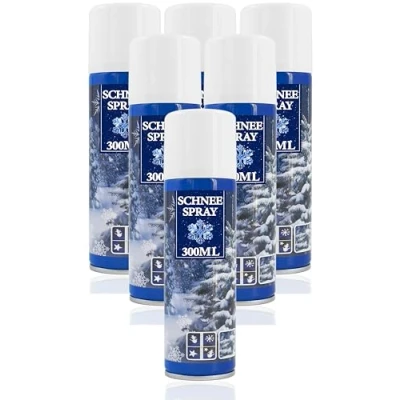 Abbildung von Stephans Möbelbörse 6X Kunstschnee Spraydose mit Dekoschnee Schneespray zum Dekorieren zu Weihnachten Sprühschnee Snowspray Fensterspray Schnee Spray Deko (06 Stück 300ml/Schnee)