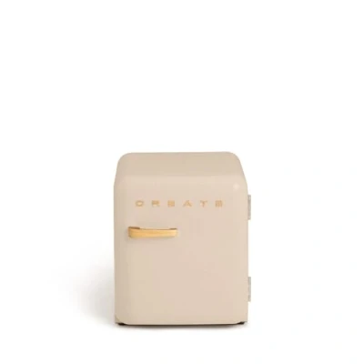 Abbildung von CREATE / Retro FRIDGE 50 WOOD/Kühlschrank in Sand, Griff Wood 85W, Minibar, eine Regalfläche, Design, 50cm, zwei Ablagen, 48L Fassungsvermögen, energiesparend, 50x44x49,8cm