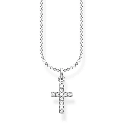 Abbildung von THOMAS SABO Kette mit Anhänger Kreuz pavé, KE2069 051 14 L45V, Zirkonia (synth)