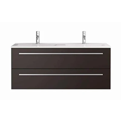 Abbildung von Sieper I Waschtischunterschrank 120 x 50 cm mit Doppelwaschtisch, Libato Badmöbel, Badezimmerunterschrank Anthrazit