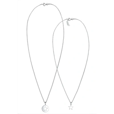 Abbildung von Elli Mutter KIND SET Stern CUT OUT Halskette, Damen, Größe: 45, Silber