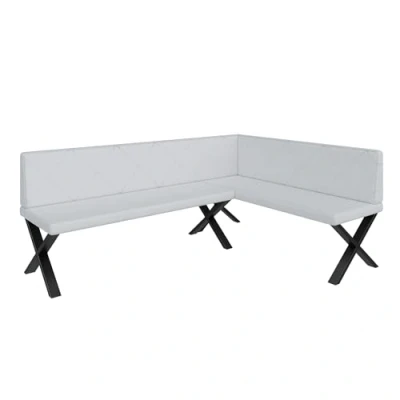 Abbildung von Furnistar Eckbank Akiko Metal X Eckbankgruppe für Ihrem Esszimmer, Küche modern, Sitzecke, Essecke. Perfekt Küche, Büro und Rezeption. Solide Starke Verarbeitung. (196x142 Rechts Soft17)