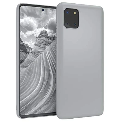 Abbildung von EAZY CASE Handyhülle Silikon mit Kameraschutz kompatibel Samsung Galaxy Note 10 Lite in Hellgrau, Grau, Ultra dünn, Slimcover, Silikonhülle, Hülle, Softcase, Backcover