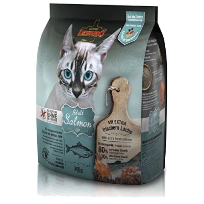 Abbildung von Leonardo GF Salmon Adult Doppelpack 2 x 300 g Trockenfutter für ausgewachsene Katzen Empfohlen bei Futterunverträglichkeiten Optimale Krokettenform