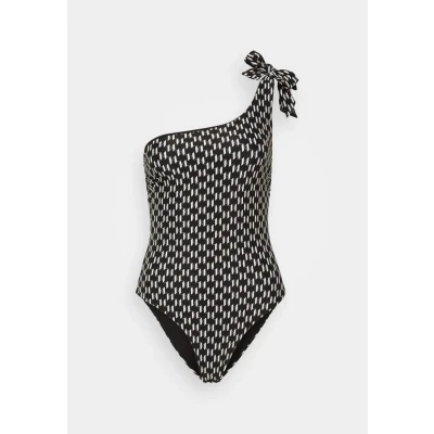 Abbildung von KARL Lagerfeld Monogram TIE Cheeky Swimsuit Badeanzug, Damen, Größe: Medium, Black/white